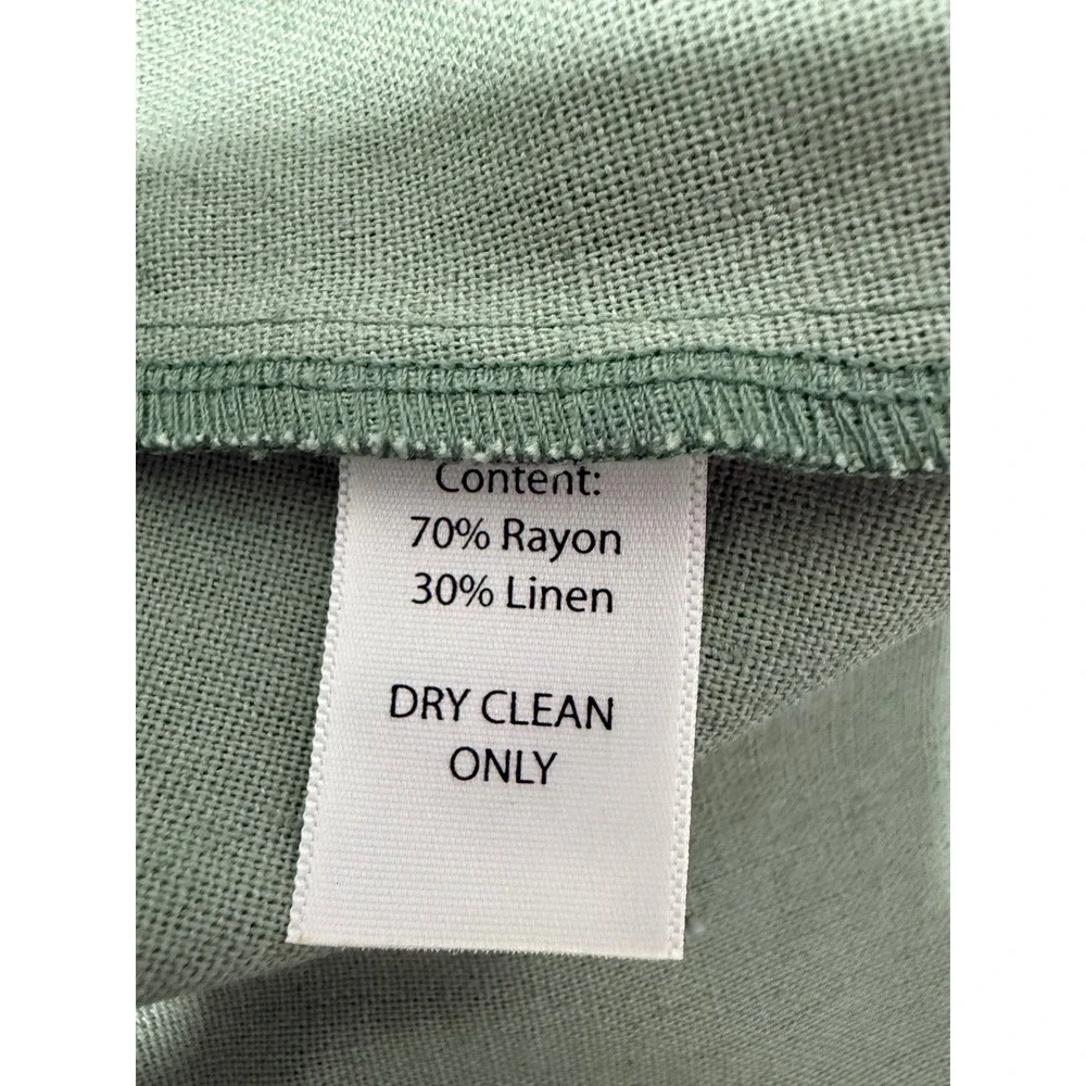 FKSP x‎ Yoox Mahogany Sage Green Maxi Dress S Linen Blend Belted Long Sleeve NWT
